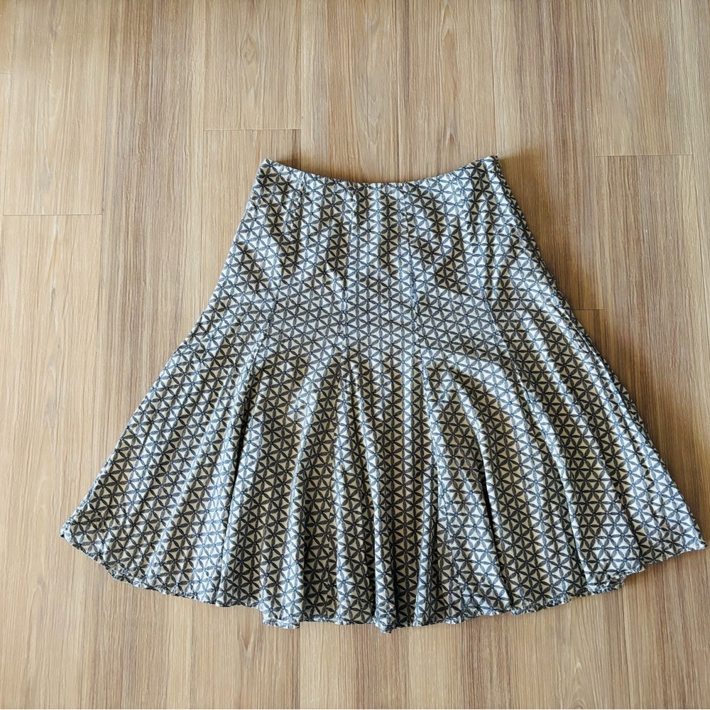 Y2K GAP Skirt Beige Floral Cotton A Line Knee Women 4 Boho Bloomcore Peasant 90s - Picture 9 of 9